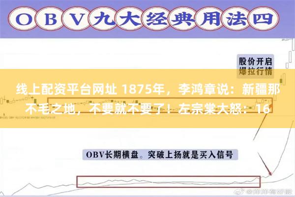 线上配资平台网址 1875年，李鸿章说：新疆那不毛之地，不要就不要了！左宗棠大怒：16